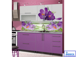 КУХОННЫЙ ГАРНИТУР С ФОТОПЕЧАТЬЮ 1.8 м "Яркий крокус" ЛДСП (выбор фотопечати) мм
