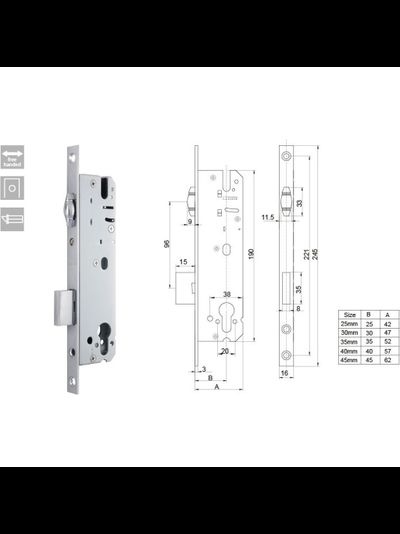 012-Замок врезной 92 -16 35 Ролик для входных дверей (ставят в проходное места ) Артикул: 00000427