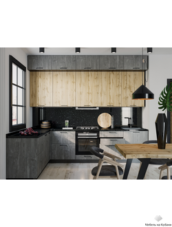 Хелмер кухня модульная с фасадами из ЛДСП разные цвета