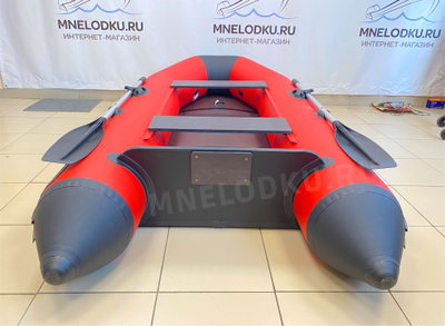 Моторная лодка Аква 2800 слань-книжка киль красный/черный транец