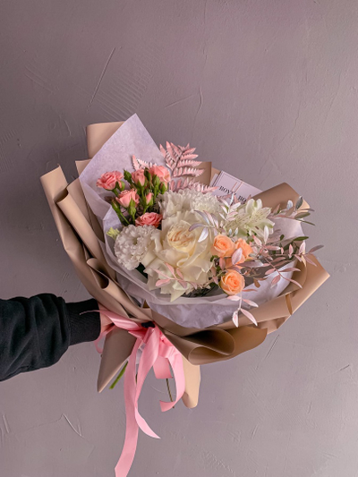 Букет с розами «Beige»