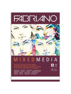 Альбом для рисования А4 (210х297 мм) FABRIANO "Mixed Media", мелкое зерно, 40 листов, 250 г/м2, 19100381