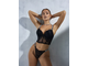 Кружевной комплект Виктория Сикрет со стразами чёрный корсет 80C