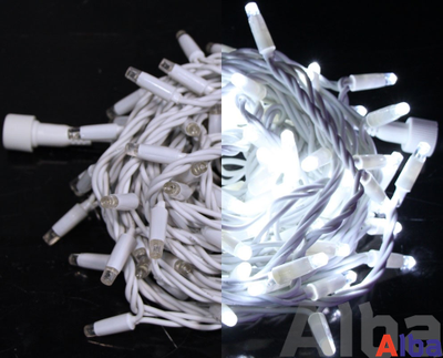 Гирлянда-нить 10 м, 220В, ХОЛОДНЫЙ БЕЛЫЙ, IP65 , резина, с мерцанием