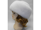 Женская шапка Боярка  лилия натуральный мех норка песец, зимняя, белая арт. Ц-0222