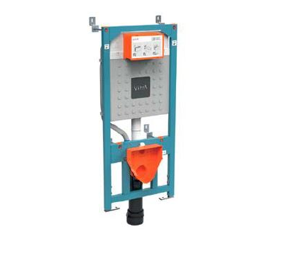 Комплект: Подвесной безободковый унитаз Vitra Integra Round, с тонким сиденьем с микролифтом, инсталяцией и панелью управления, 9856B003-7205