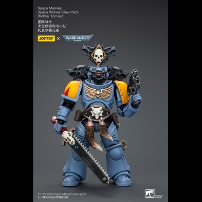 Космодесантник Космических Волков (Warhammer 40k) - КОЛЛЕКЦИОННАЯ ФИГУРКА 1/18 Space Wolves Claw Pack Brother Torrvald (JT2733) - JOYTOY