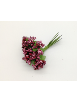 Букетики тычинок, цвет темно красный (12 штук)