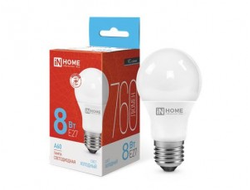 Лампа светодиодная ASD/inHome VC ЛОН A60 E27 8W(720lm) 6500К 6K 110х60 (без пульсации) 4042