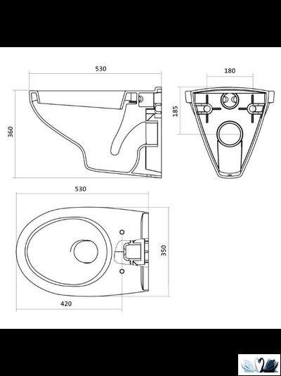 Комплект ПЭК Santek Бореаль 1.WH50.1.775. Инсталляция с кнопкой (черный, матовый) и подвесной унитаз с сиденьем микролифт