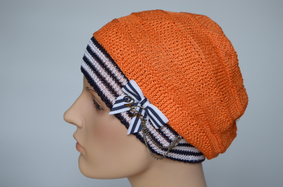 Оранжевый берет женский летний Vizio Италия 4814