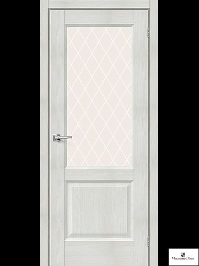 Дверь межкомнатная Эко Шпон Неоклассик-33 Bianco/Сrystal