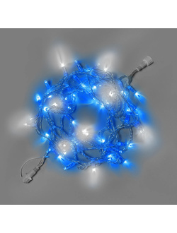 Гирлянда Нить 24В синий свет, 10м, 100 LED, соединяемая, с мерцанием, 24V, IP65, прозрачный