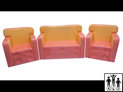 Детская игровая мебель «Комфорт» (без столика) оранжевый / желтый
