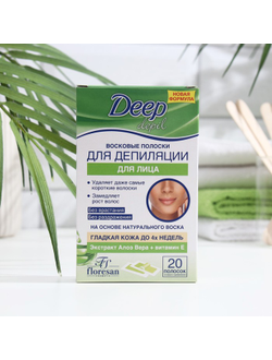 Восковые полоски для депиляции лица Deep Depil, с алоэ вера, 20 шт.