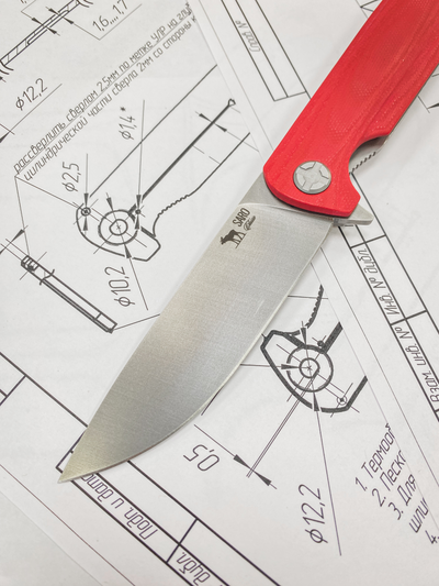 Складной нож Чиж NEXT сталь Elmax,  рукоять G10, цвет красный