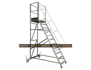 Лестница с площадкой ЛС-2.7 траверса - Алюминиевые лестницы