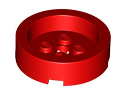 Brick, Round 4 x 4 with Recessed Center and Hole, Red (68325 / 6313597)