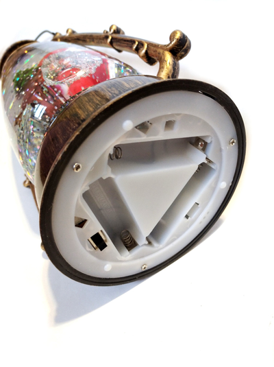 Новогодний музыкальный фонарик "Дед Мороз" со снегом и USB кабелем, 25х10х10см (6 видов)