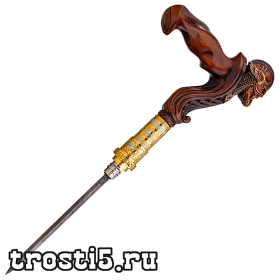 Трость резная деревянная с клинком "Викинг"