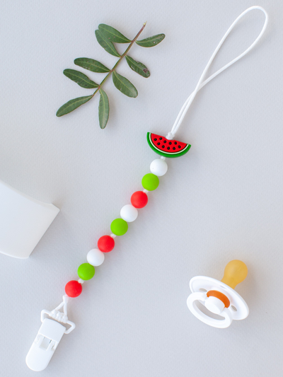 Грызунок из пищевого силикона на держателе АРБУЗ