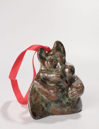 СУВЕНИР "ПОЮЩИЙ КОТ2 глазурь зеленая