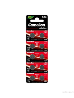 Алкалиновая батарейка таблетка Camelion AG6 25 mAh 1.5V Alkaline Battery [ по 10 шт ]