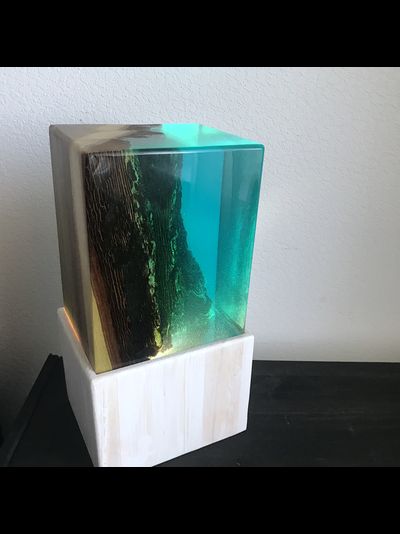 Светильник ночник из дерева и смолы &quot;Риф&quot;