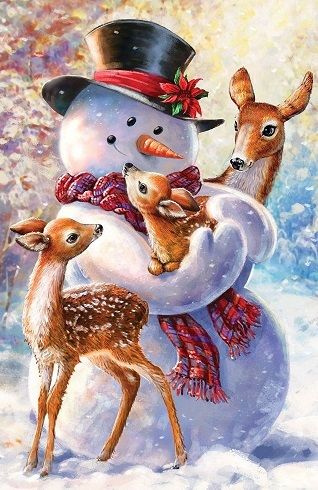 Р252	&quot;Snowman and fawns&quot; D. Gelsinger