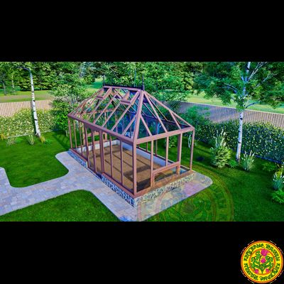 Базовая комплектация теплицы из стекла и алюминия ПЛИМУТ XS 5000 х 2500 мм