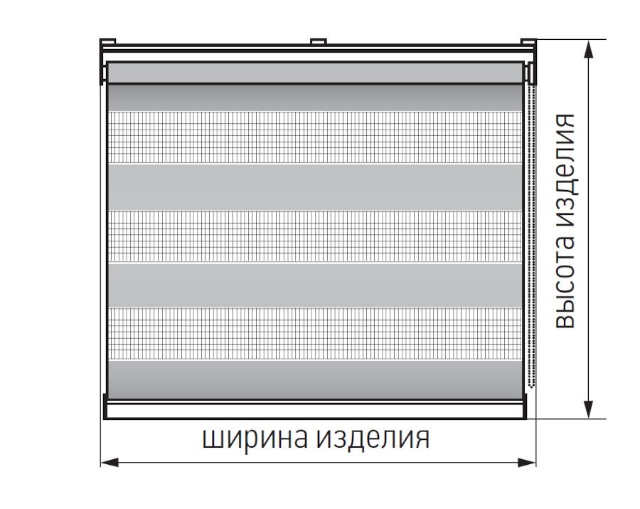 Габаритные размеры рулонных штор День-Ночь Классика, схема