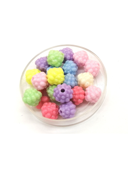 Бусины пластиковые фигурные, 10 мм ягодка микс