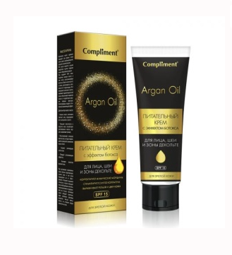 Compliment ARGAN OIL Питательный КРЕМ с Эффектом ботокса  для лица шеи для зрелой кожи