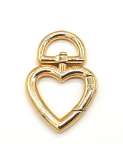 Основа карабин сердце, золото