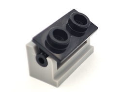 Hinge Brick 1 x 2 with Black Top Plate 3937 / 3938, Light Bluish Gray (3937c02)