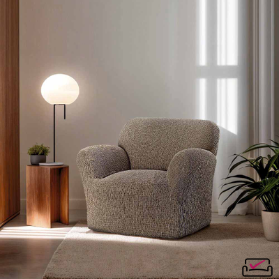 Чехол на кресло Сиена Венера Коричневый. ХЛОПОК.ИТАЛИЯ