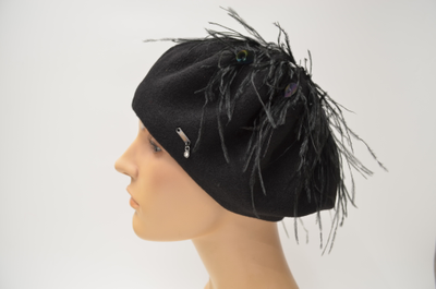 Берет Vizio 1629 BL черный фетр