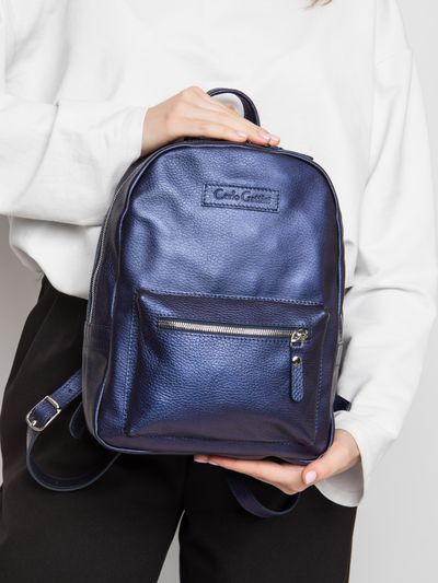 Женский кожаный рюкзак Anzolla Premium blue chameleon 
(арт. 3040-58)