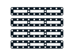 !АНАЛОГ! Technic, Liftarm, Modified Frame Thick 3 x 19 Open Center, Black (67491 / 6377025) / 4 шт.