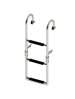 Трап складной с горизонтальным креплением, 3 черных ступени (ширина 270 мм.)