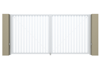 Распашные ворота Алютех Prestige с заполнением из алюминиевых экструдированных профилей 3500х2085мм