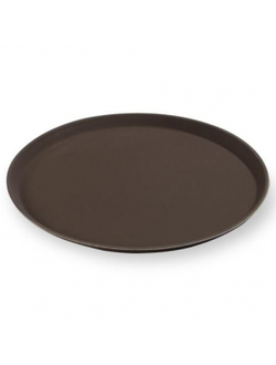 Поднос прорезиненный d=40 см, коричневый