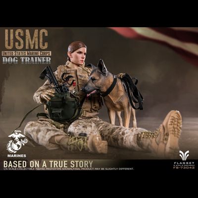 Американский морпех-кинолог с собакой - КОЛЛЕКЦИОННАЯ ФИГУРКА 1/6 USMC Dog Trainer (FS73042) - FLAGSET