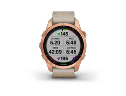Умные часы Garmin Fenix 7s Sapphire Solar титановый цвета розовое золото с песчаным кожаным ремешком (010-02539-35)