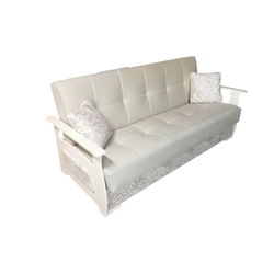 Диван Шармель молочный велюр белые подлокотники