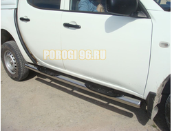 Пороги труба с проступью d76 для Mitsubishi L200 (2015-...)