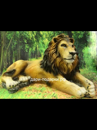 ЛЕВ - царь зверей  34*63см   5кг   полистоун Россия  4498/016784*