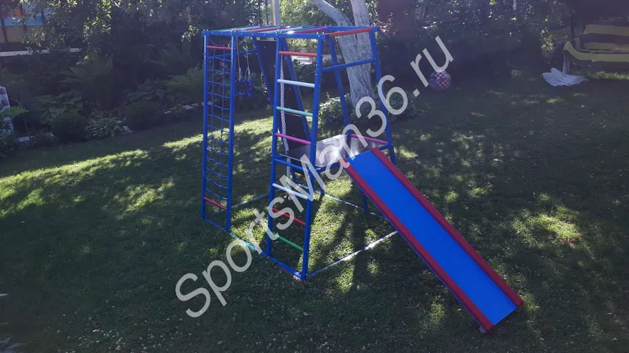 ДСК РАННЕГО РАЗВИТИЯ PLASTEP БОГАТЫРЬ 170 МЕТАЛЛ. Цвет: Синий, перекладины цветные