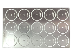 Jas: Набор дисков для ревитера, d 15 мм, шаг 0,35 - 1,5 мм (15 шт.)
