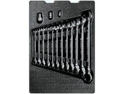 Набор комбинированных трещоточных ключей, 8-22 мм, ложемент, 15 предметов KING TONY 9-10115MR